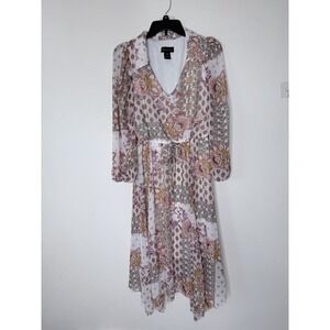 Stella‎ & Julie Midi Dress Size 8 Floral Asymmetrical Flowy Cottagecore Boho